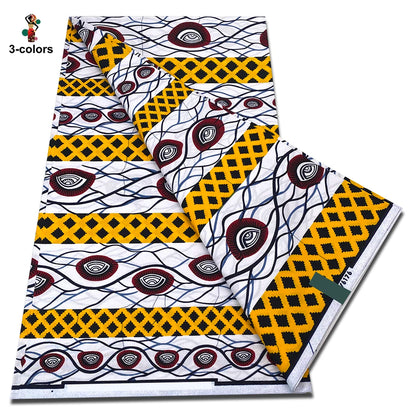 Newest African Ankara Wax Fabric - 100% Cotton Soft Dutch Hollandais Pagne Print for Dresses & Sewing