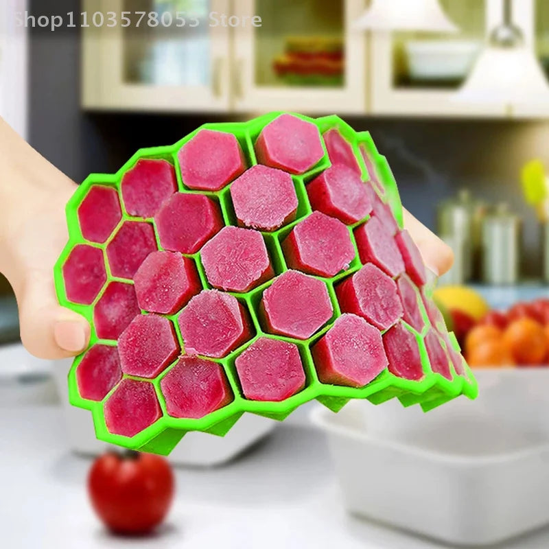 37-Grids Silicone Meatball Mold with Lid – Honeycomb Rice, Fish & Beef Ball Maker – Kitchen Food Shaping Tool & Storage Tray