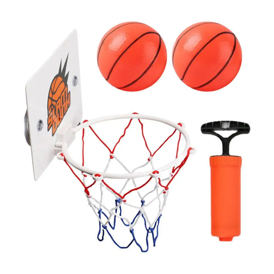 Indoor Basketball Hoop Set - Mini Door Backboard with Suction Cup Mount, 2 Balls Toy for Kids Boys & Girls