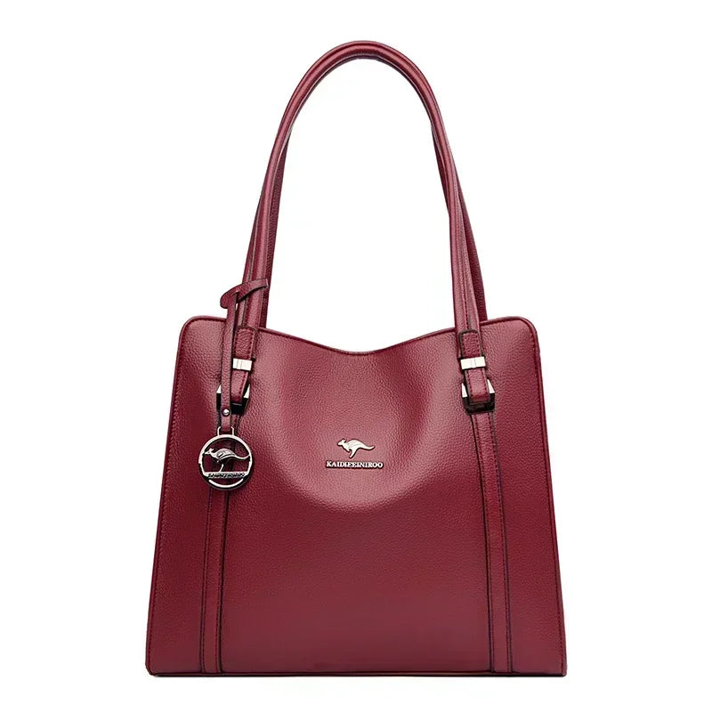 Luxury Women’s Leather Casual Tote Bag – High Quality Large Shoulder & Crossbody Handbag
