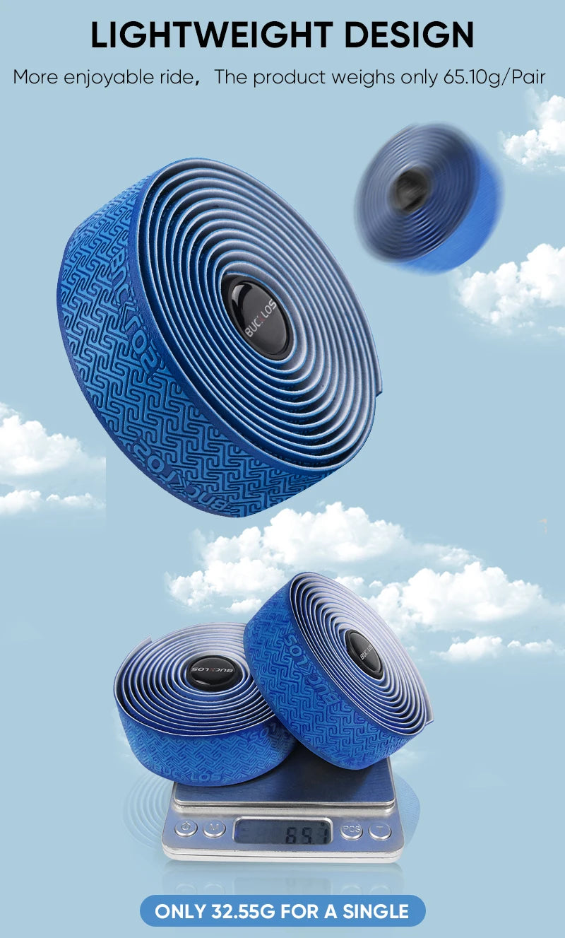 BUCKLOS Road Bike Handlebar Tape – Soft Non-Slip Drop Bar Strap for Gravel, Racing & Speed Bicycles