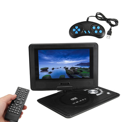 9" Portable HD TV DVD Player – 16:9 LCD Screen, 234x480 Resolution, CD/Game/TV/USB/Radio Compatible