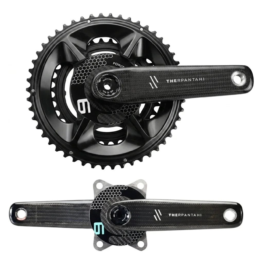 Road Bike Carbon Fiber Crankset - 165/167.5/170/172.5mm BCD 110mm Titanium Alloy 24mm Axis for Shimano Folding Bikes