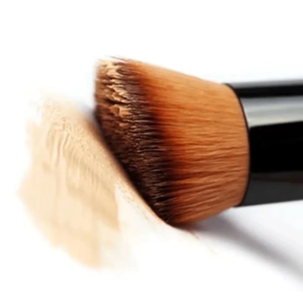 Professional Kabuki Makeup Brush – Flat Top Foundation & Blush Cosmetic Beauty Brush for Smooth Powder Application