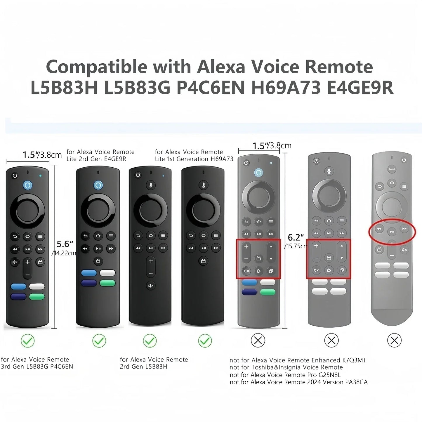 Silicone Remote Control Cover Stand - Protective Case for Fire TV Stick & Alexa Voice Remote Models