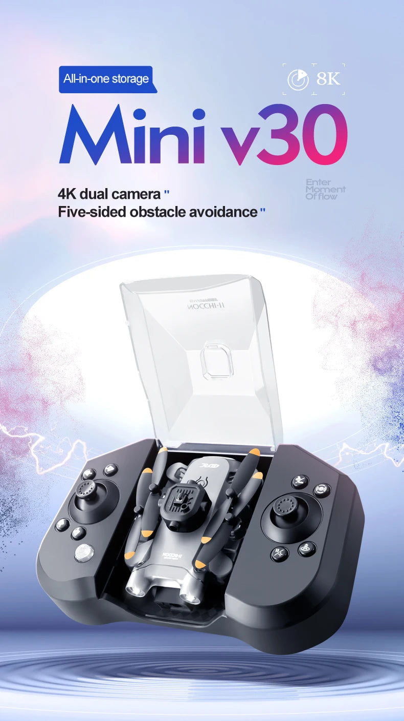 4DRC V30 Mini Drone – 4K/1080P HD Camera FPV RC Quadcopter with 5-Sided Obstacle Avoidance, Toy Gift Helicopter