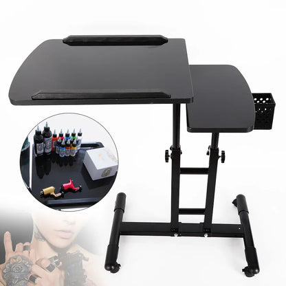 Portable Tattoo Workstation — Adjustable Dual Surface Table with Impact-Resistant Board