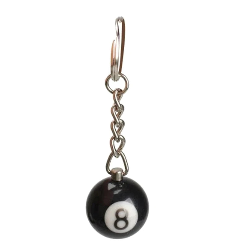 Creative Billiard Pool Keychain – Lucky Black 8 Ball 25mm Resin Jewelry Gift