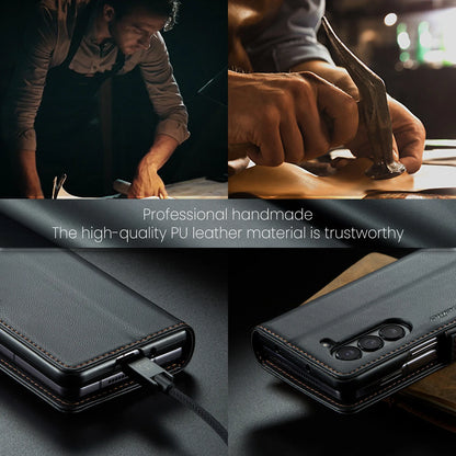 Magnetic PU Leather Phone Case for Samsung Galaxy Z Fold 7/6/5 — Fold6/5 5G Wallet Card Holder Shockproof Cover