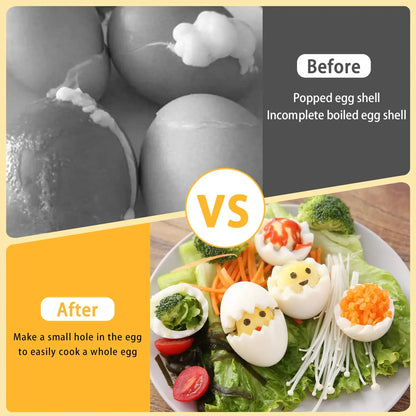 Stainless Steel Egg Piercer & Hole Puncher — Durable Kitchen Tool for Raw Eggs, Poaching & Baking