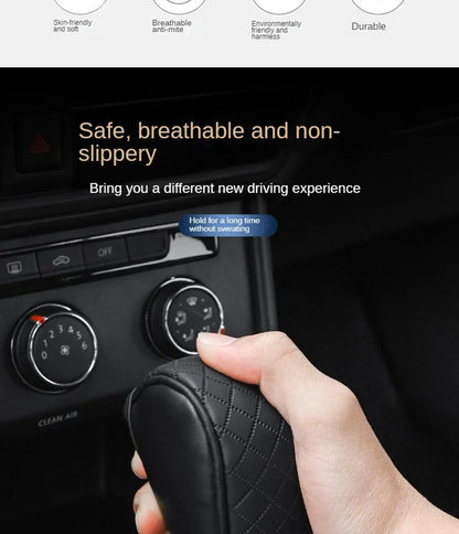 High-Quality Universal PU Leather Gear Shift Cover — Non-Slip, Wear-Resistant for Automatic Cars