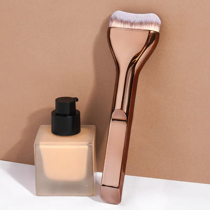 Professional Foundation Makeup Brush - Soft Nylon Bristles with Brown Handle for Liquid, BB Cream & Powder