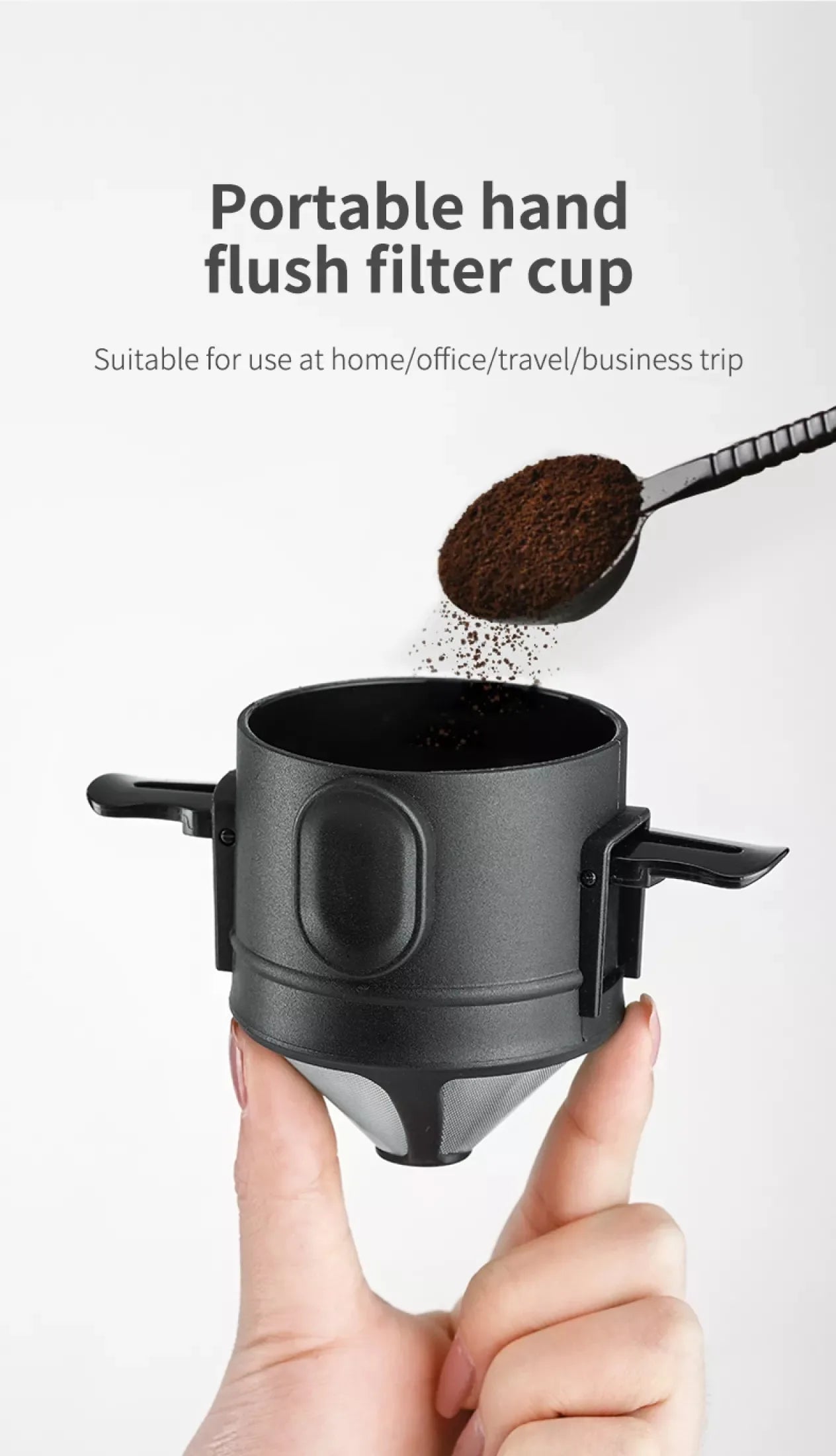 304 Stainless Steel Portable Coffee Filter – Reusable Drip Coffee Tea Holder Mug Set with Coffee Pot & Dripper
