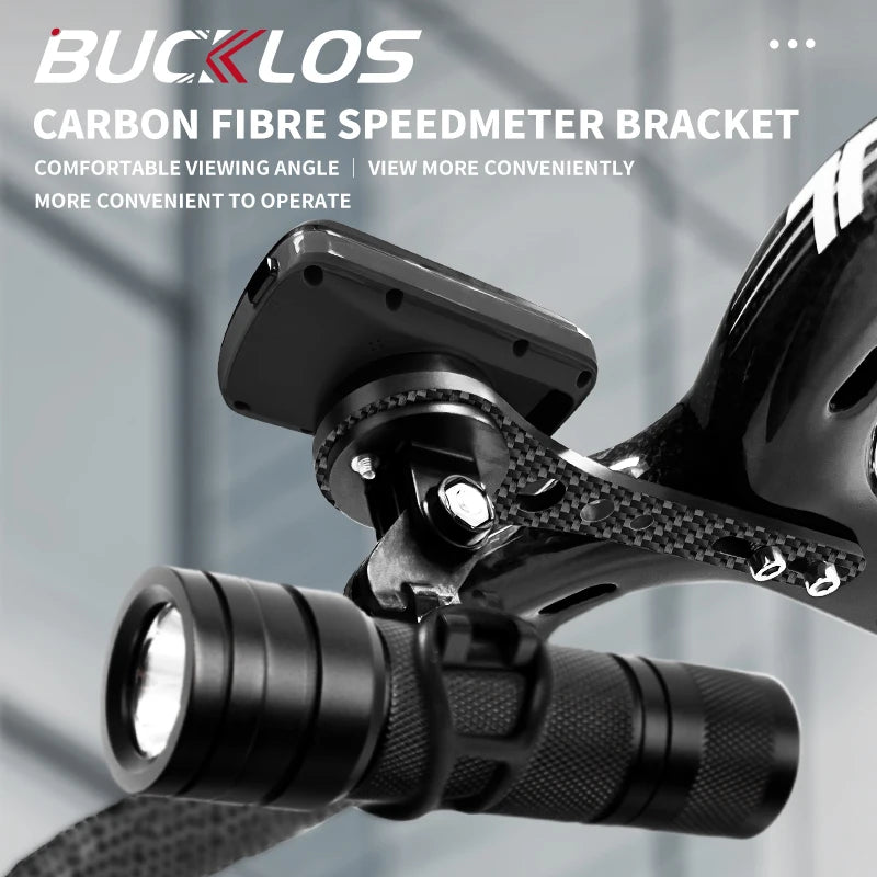 BUCKLOS Carbon Fiber Bike Computer Mount – 143mm/165mm Speedometer Holder for Garmin, Road & Mountain Bikes