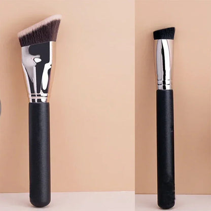 Angled Liquid Powder Contour Makeup Brush – Professional Cream Blush & Foundation Blending Tool