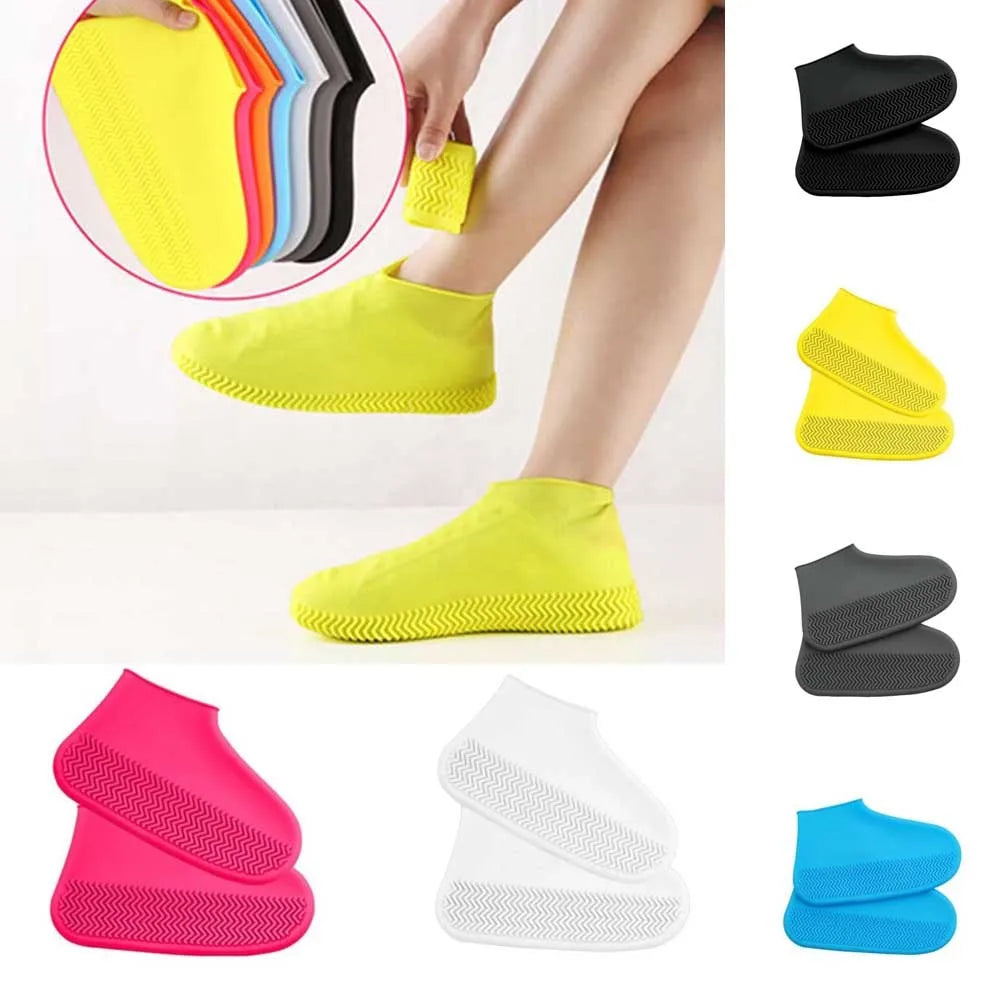 Waterproof Silicone Shoe Covers – Non Slip Reusable Overshoes for Rainy Days, Boot Protectors in S/M/L