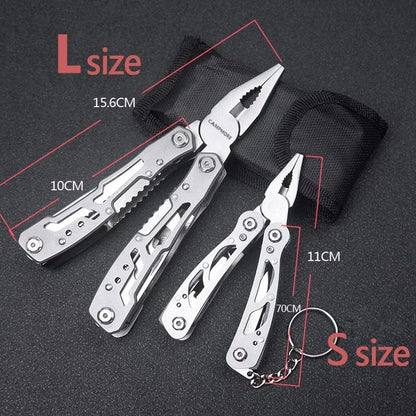 Outdoor Multitool - Portable Stainless Steel EDC Folding Survival Knife and Pliers for Camping and Emergency