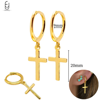 925 Sterling Silver Gold Tassel Earrings - Vintage Crystal Long Chain Hoop Jewelry for Women