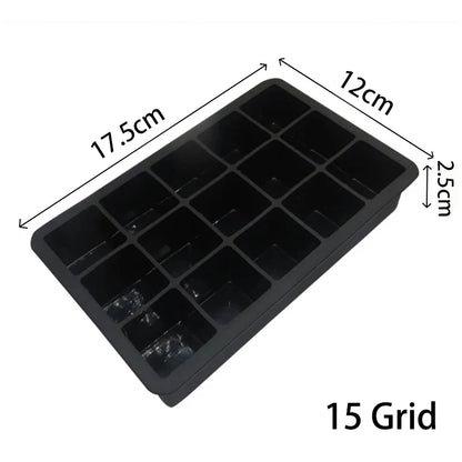 Large Silicone Ice Cube Tray — 4/6/8/15 Grid Mold for Bar, Pub, DIY Ice Blocks