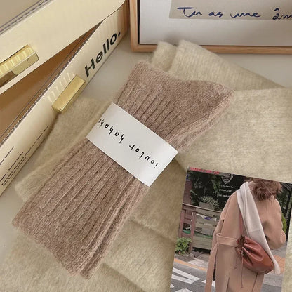 Winter Cashmere Wool Socks for Women – Warm Thicken Thermal Long Socks, Japanese Harajuku Style