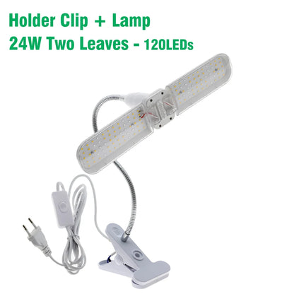 Foldable LED Grow Light E27 Full Spectrum 24W/36W/48W – Plant Growing Phytolamp for Indoor Flowers & Seedlings Growth Lamp