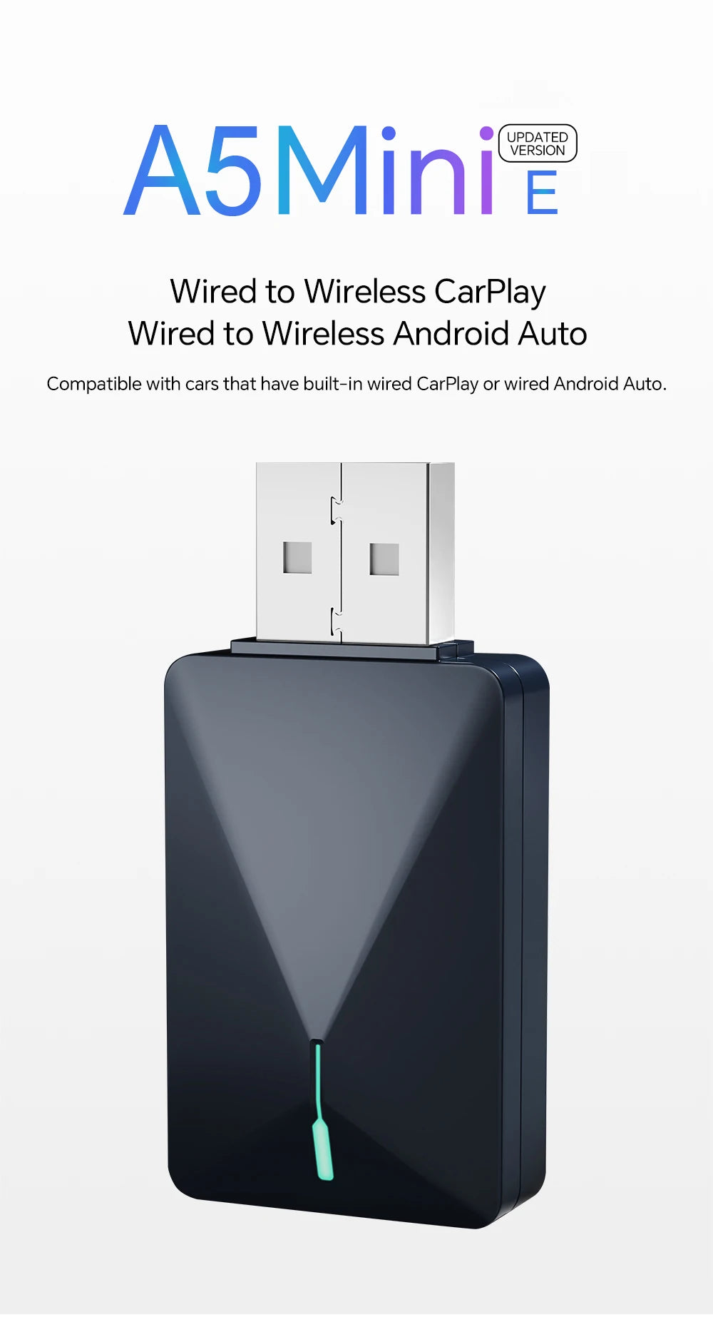NEW Mini 2 in 1 Wireless CarPlay & Android Auto Adapter – Smart Bluetooth WiFi Dongle, Fast Connect, Plug & Play