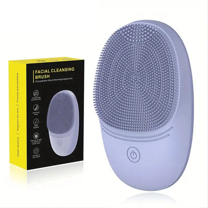 Electric Silicone Facial Cleansing Brush - Sonic Vibration Deep Cleansing Face Wash Tool