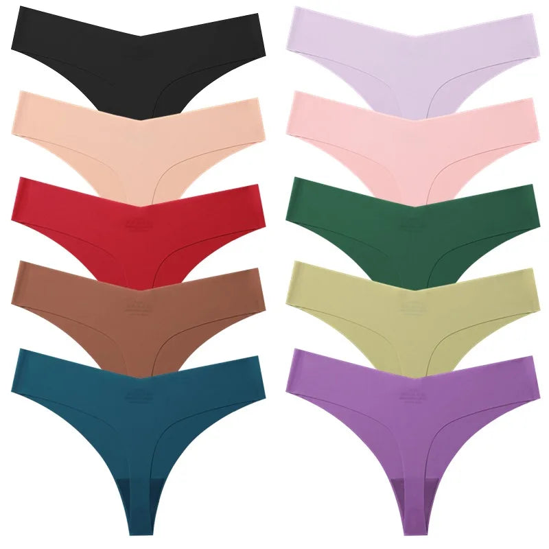 Poblador 10PCS Women’s Seamless Panties Set — Fashion Breathable Thongs, Sexy Comfortable Sport G-Strings Underwear