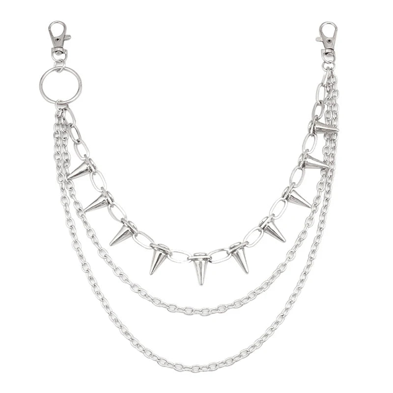 Punk Rock Metal Waist Chain Keychain – Unisex Hip-Hop Jewelry for Jeans, Wallets & Accessories