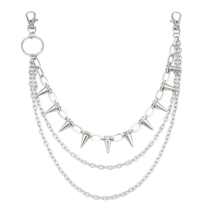 Punk Rock Metal Waist Chain Keychain – Unisex Hip-Hop Jewelry for Jeans, Wallets & Accessories