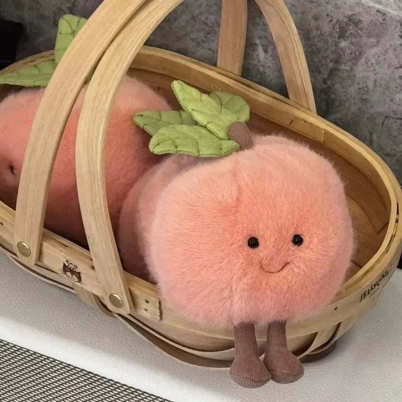 Kawaii Peach with Legs Doll – Smiling Face Fruit Cosplay Cushion, Sofa Decor, Perfect for Kids' Birthday Gifts