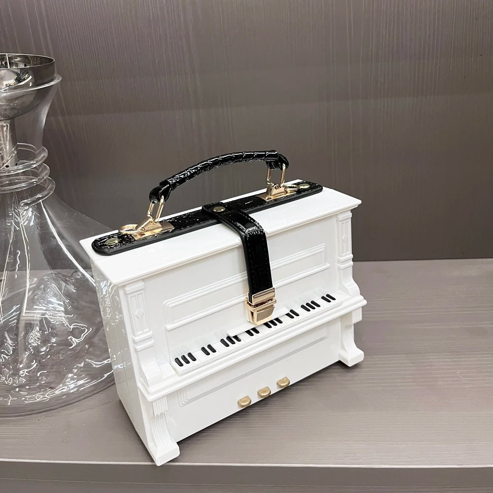 Luxury Designer Piano-Shaped Handmade Crossbody Shoulder Bag for Women – Elegant Purse, Messenger & Banquet Bag