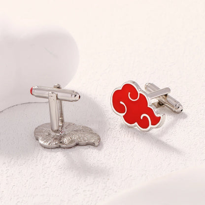 New Cloud Red Cufflinks for Men – Modern Metal Sleeve Buttons, Wholesale Gemelos