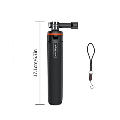 Aluminum Extendable Selfie Stick Tripod – Mini Portable Vlog Tripod for GoPro Hero 12-6, Osmo Action, Insta360 One R & X3