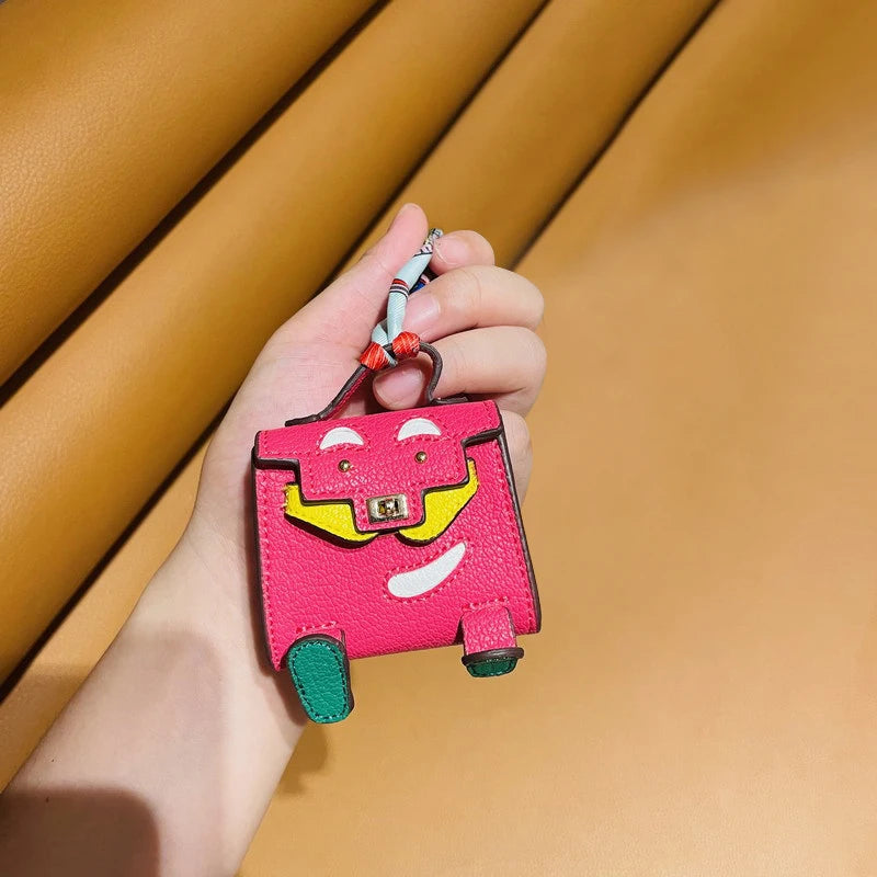 Mini PU Leather Earbud Case Charm - Tiny Handbag Pendant Holder for AirPods, Galaxy Buds & Headphone Accessories