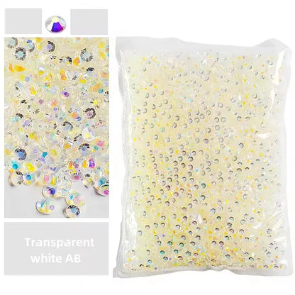 Jelly AB Resin Rhinestones 2-6mm — Non-Hotfix Flat Back Plastic Crystals & Strass Glitters, Large Pack
