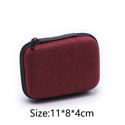 Mini Portable Hard Earphone Case – Storage Bag for AirPods, Earpods, Headphones & USB Cables