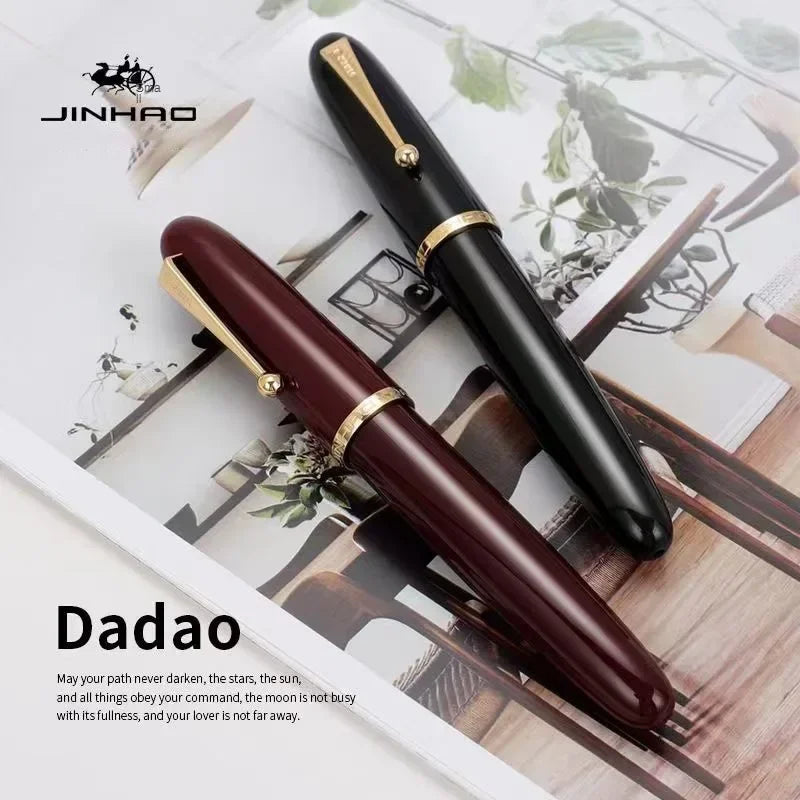 Luxury JinHao 9019 Dadao Fountain Pen – Transparent Acrylic Spin Design, 40mm Nib for Office & School Writing Supplies