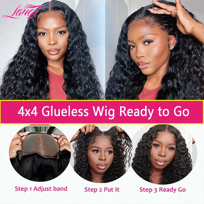 250% Curly Human Hair Lace Front Wig – Deep Wave Brazilian Remy 13x4 Water Wave Lace Frontal Wig