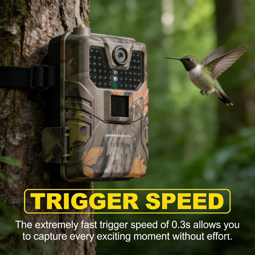 4G 120MP 4K Trail Camera HC900PRO – Wildlife Hunting Camera with Live APP Monitoring, Free Cloud Storage, Night Vision & Motion Detection Photo Trap System