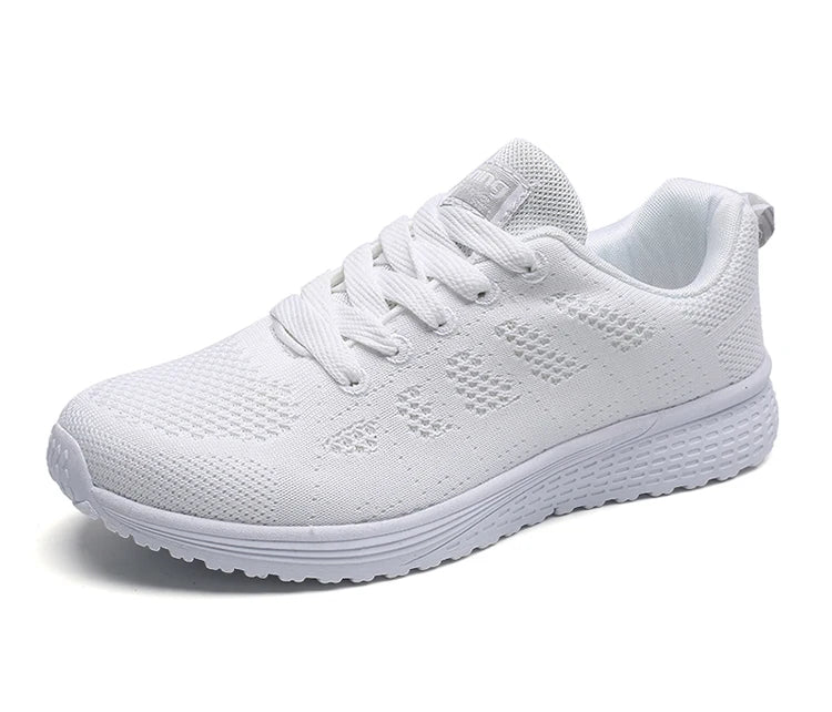 Women's Lightweight Lace-Up Flats – Fashionable Round Toe Nurse Sneakers, Comfortable Walking Shoes, Plus Size Available