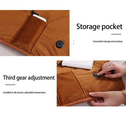 USB Electric Heating Shawl Pad - Thickened, Washable, and Cozy Winter Office Blanket