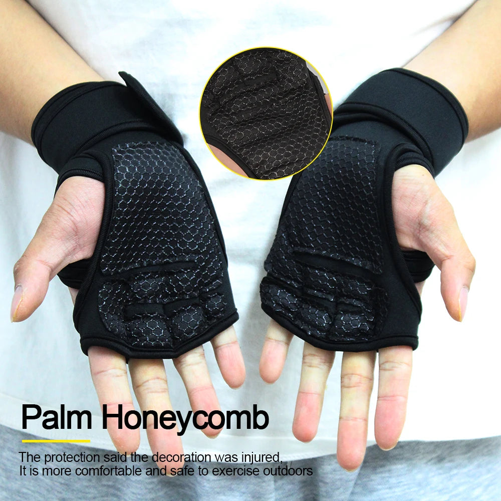 Men's and Women's Training Gloves: Fitness, Bodybuilding, Weightlifting Gym Hand Wrist Palm Protector Gloves - Workout Support