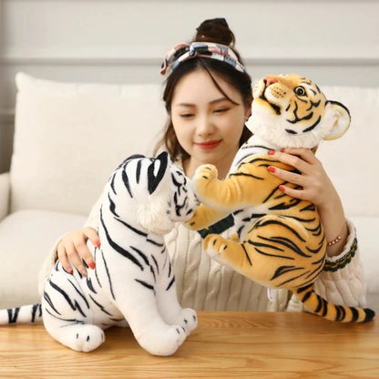Simulation Tiger & Lion Plush Toy – Kawaii Stuffed Animal Doll, Pillow & Home Decor Gift for Kids
