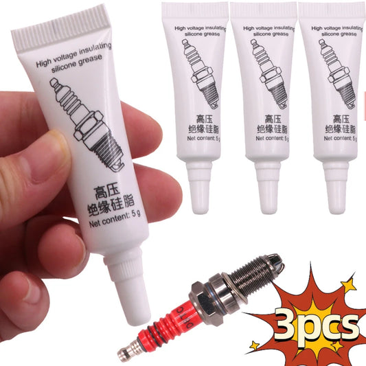 3pcs Car Spark Plug Insulating Grease - High Voltage Ignition Coil Silicone Grease, Temperature & Corrosion Resistance