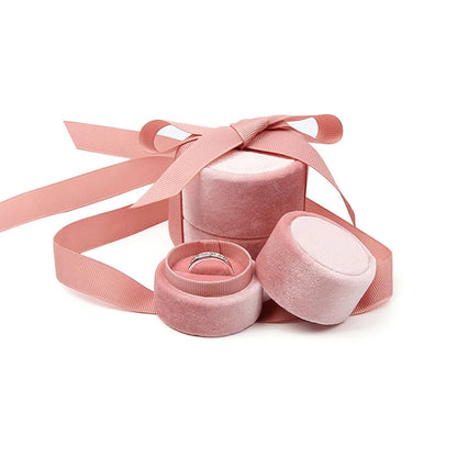 Pink Velvet Bowknot Jewelry Display Box – Necklace & Wedding Accessories Storage