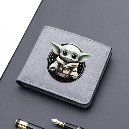 Star Wars Men's Canvas Wallet – Black/Blue/Gray Short Purse, Card Holder & Money Bag with Credit Card Case