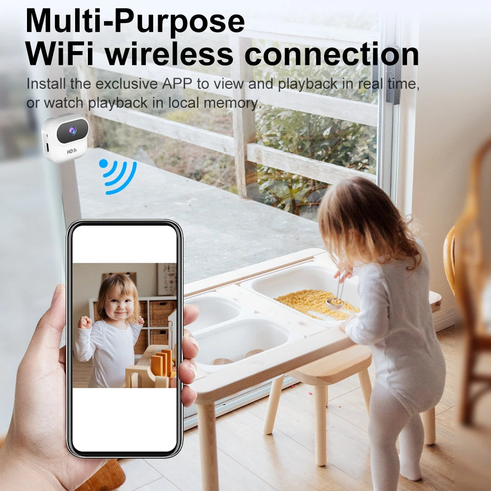 Ourlife A800 Mini Security Camera - 1080P WiFi Smart Home Monitor with Motion Tracking