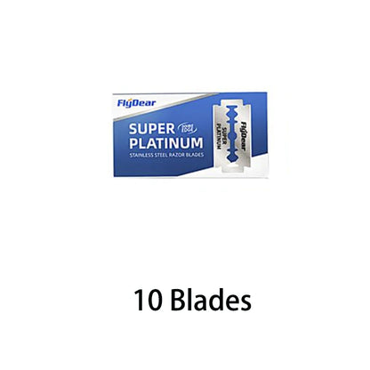 Double Edge Beard Shaver Set – Men's Classic Stainless Steel Razor with Trimmer Blades and Storage Box