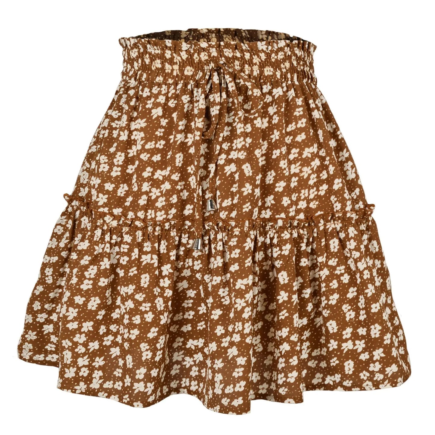 Women’s Floral A-Line Skirt – Summer High Elastic Waist Little Daisy Dress Vestidos LDY-WW4648